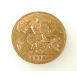 22ct half sovereign dated 1910