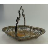 Silver ornate pierced basket with moving handle by James Dixon & sons, Sheffield 1901,