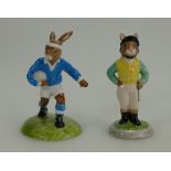 Royal Doulton Bunnykins figures Jockey DB169 and Rugby Player DB318 limited edition for UKI