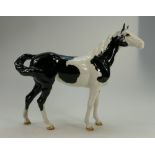 Rare Beswick swish tail horse 1182 in piebald colours