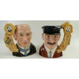 Pair Royal Doulton character jugs Wilbur Wright D7179 and Orville Wright D7178,