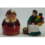 Royal Doulton miniature figure The Old Balloon Seller HN2129 and part cruet Tweedle Dum D7121 (2)