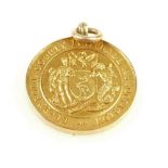 9ct gold football medal Liverpool County Football Association, senior cup runners up 1945-46 (12.