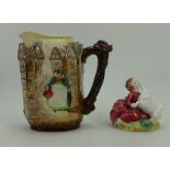 Royal Doulton embossed Dickens series jug Sairey Gamp D6395,