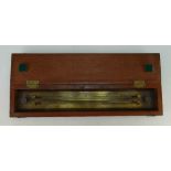 19th century Brass Surveying Instrument in mahogany case by J A Reynolds & Co of Birmingham,