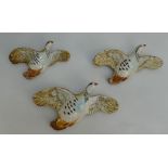 Beswick set of graduated wall plaques Pink legged Partridges 1188-1,