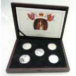 The Queen Victoria collection of proof coins "175th Anniversary silver coin set" comprising 5 £5