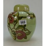 Carltonware Floral decorated lidded ginger jar, height 22cm.