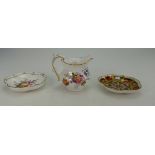 Royal Crown Derby Imari pin dish together with Derby posies milk jug and stand (3)