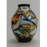 Moorcroft RSPB Jays at Home vase limited edition designer Kerry Goodwin height 22.5cm