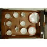 A collection of Wileman & Co Victoria shaped tea ware in pattern 3891 to include 5 cups, 6