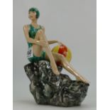 Kevin Francis/Peggy Davies Ceramics limited edition large erotic figure The Bather - green colourway
