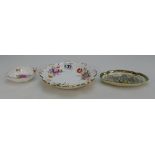 Royal Crown Derby floral decorated pin trays together with Adams series ware pin tray (3)