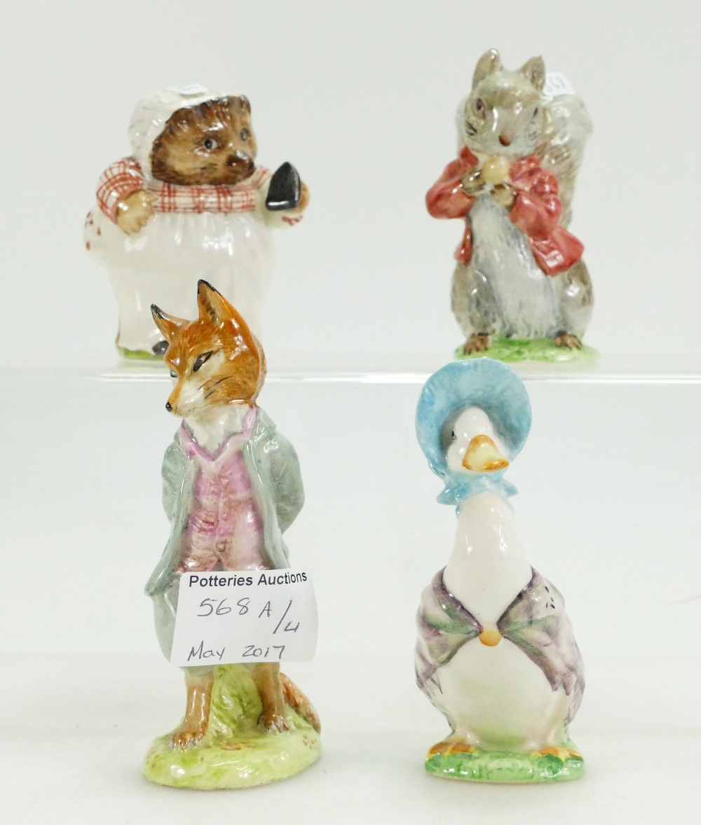 A collection of Beswick Beatrix Potter figures to include Foxy Whiskered Gentleman, Jemima