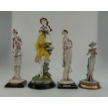 A collection of Leonardo resin and ceramic figures to include Country Fruits, Florence, Strolling