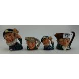 A collection of Royal Doulton Character jugs to include, a small Old Charley D5527 and a small Old
