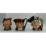 A collection of large Royal Doulton character jugs to include Robin Hood, Long John Silver D6335 and