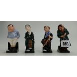 Royal Doulton small Dickens figures Fat Boy, Stiggins, Tiny Tim and Fagin(all seconds)(4)