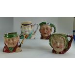 Beswick large character jugs Scrooge, Sairey Gamp, Tony Weller and Tony Weller in Matt(4)