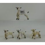 Beswick Lamb 936, Lamb 938 and Lamb 937 X2 (4)