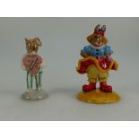 Royal Doulton Bunnykins figures Clarissa the Clown DB331 (with cert) and Sweetheart DB174 limited