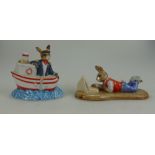Royal Doulton Bunnykins figures Online DB238 and Ship Ahoy DB279 limited edition for UKI ceramics