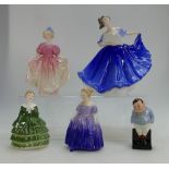 A collection of Royal Doulton figures to include Sweeting HN1935, Fat Boy, Marie HN1370,