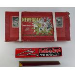 1940's Boxed 'Newfooty' boxed table soccer game together with later toy mirror scope and