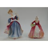 Royal Doulton figures Amy HN3316 and Janet HN1537 (2)