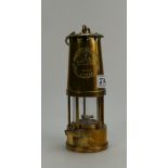 Brass Eccles type 6 safety miners lamp