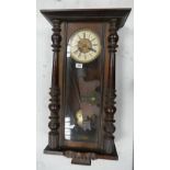 19th Century walnut Vienna wall clock