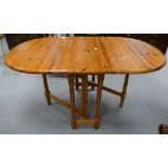 Modern pine gate leg dinning table