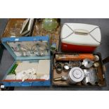 A mixed collection of items to include Sir ram cased picnic set together with continental enamelled