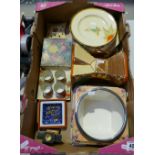 A collection of art deco style pottery items to include Royal Venton ware Gladys scarlet hand