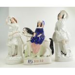 A collection of Victorian Flat Back figures together with similar item (3)