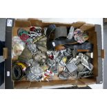 A large collection of novelty belt buckles including many enamelled items etc