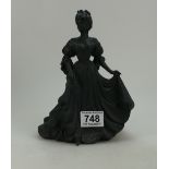 Coalport Black Basalt figure of lady in evening attire, possible pro type.