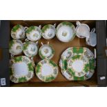 A collection of Lawleys classical decorated teaware items to include cups, saucers, side plates,