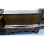 European early 19th century Mahogany Coffer on 3 drawer stand. Coffer lifts from base.