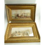 John Absolon, prints in gilt frame, one signed and dated 1858,