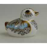 Royal Crown Derby paperweight of a Collectors Guild Duckling with gold stopper (boxed)