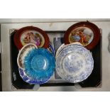 A mixed collection of ceramic items to include 19th century blue and white plates,