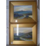 Alfred Grahame, pair of watercolours, Dartmoor scenes. 55cm x 44cm, framed, signed.