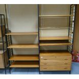 1960s Ladderax shelves and 3 drawer unit.