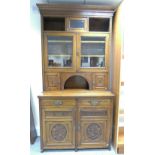 Edwardian Aesthetic Movement glazed bookcase