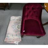 A Red nursing chair and a Chinese Rug (2)