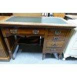 Edwardian Mahogany inlaid ladies 5 drawer writing desk 102cm wide x 75cm high and 53cm deep