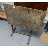 Early 20th Century Sidway tilt top drafting table on cast iron ball and claw legs