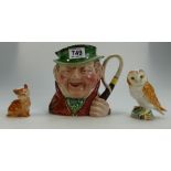 Beswick large Character Jug Tony Weller together with Royal Doulton small comical Tintin and