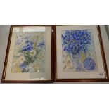 Two Original Framed Still Life Watercolours ,